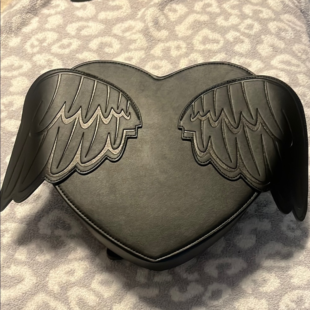 Hot Topic Black Heart Backpack with Wings